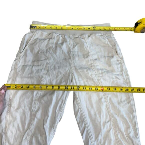 Faherty Arlie Day Pull On Linen Blend Pants Pockets Lagenlook M Lounge Tan - Picture 8 of 10